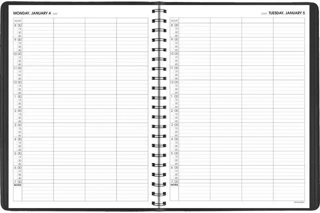 Alt view image 7 of 7 - 2027 Appointment Book Planner, Daily Group Planner, 8" x 11", Four Person, Quarter-Hour, Black (708220527)