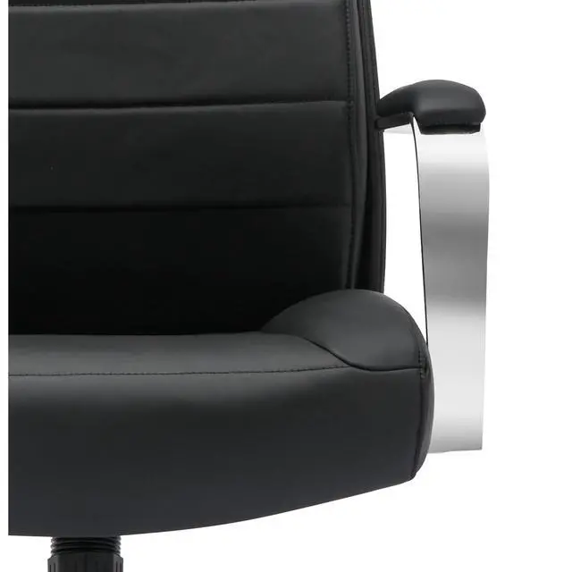 Alt view image 7 of 7 - ® Modern Comfort Modee Vegan Leather High-Back Executive Office Chair, Black/Chrome, BIFMA Compliant