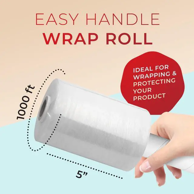 Alt view image 2 of 6 - Shrink Wrap Roll for Moving | 80 Gauge 5" x 1000 FT Plastic Wraps for Packing | Clear Stretch Film for Pallets, Furniture, Boxes & Storage Protection - 6 Pack