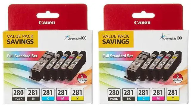 Main image of 2 Pack PGI-280/CLI-281 5 Color Ink Pack for Select PIXMA TR, TS Serie