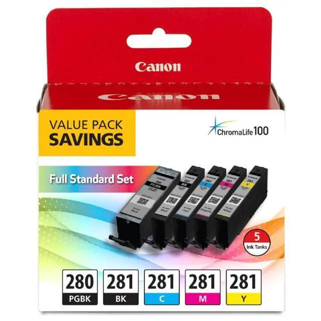 Alt view image 2 of 2 - 2 Pack PGI-280/CLI-281 5 Color Ink Pack for Select PIXMA TR, TS Serie
