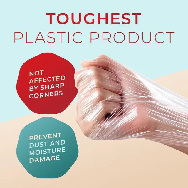 Alt view image 5 of 6 - Shrink Wrap Roll for Moving | 80 Gauge 5" x 1000 FT Plastic Wraps for Packing | Clear Stretch Film for Pallets, Furniture, Boxes & Storage Protection - 6 Pack