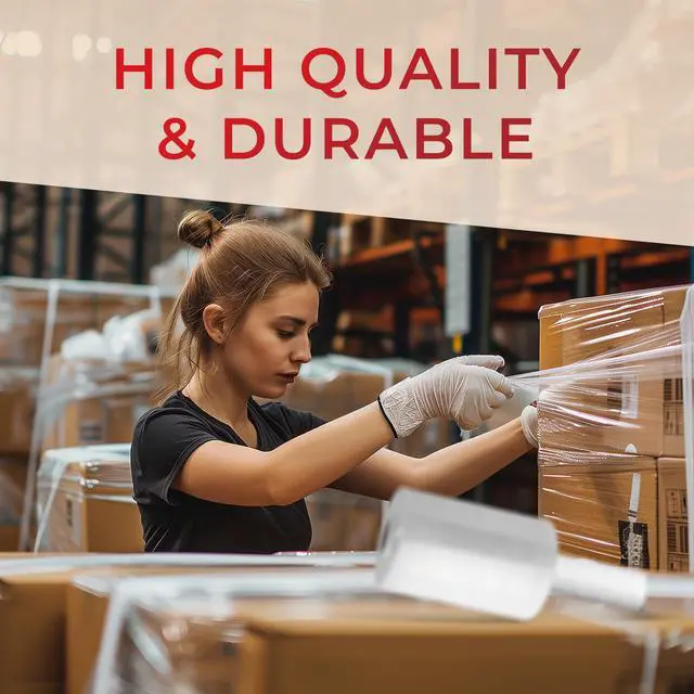 Alt view image 6 of 6 - Shrink Wrap Roll for Moving | 80 Gauge 5" x 1000 FT Plastic Wraps for Packing | Clear Stretch Film for Pallets, Furniture, Boxes & Storage Protection - 6 Pack