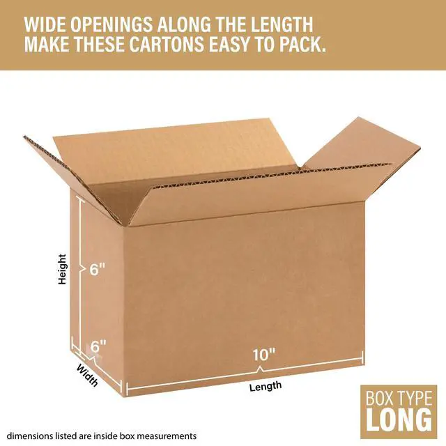 Alt view image 2 of 3 - Bundle Of 25 Basic Corrugated Shipping Boxes (10 x 6 x 6")