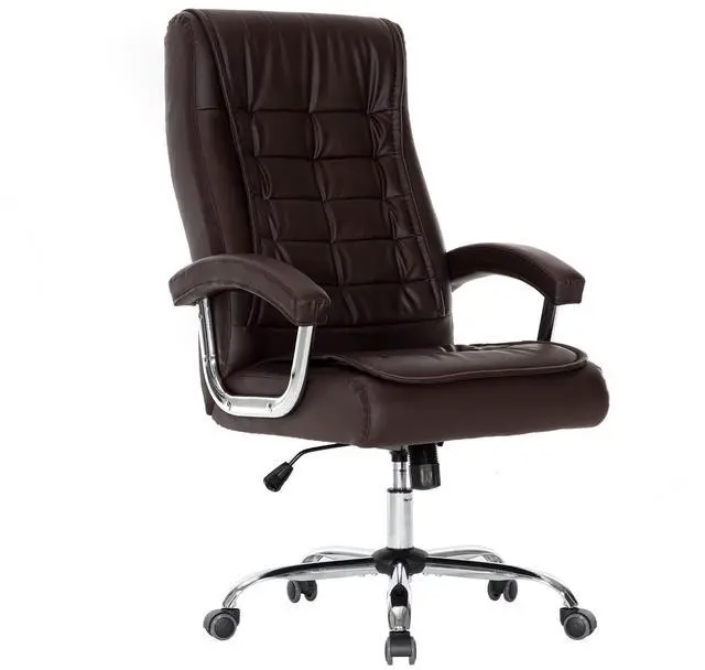 Main image of Executive Office Chair Adjustable Leather Chair High Back Swivel Office Desk Chair with Padded Armrest 350lbs Load-Bearing Spring Seat Computer Desk Chair for Home Office, Brown