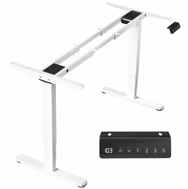 Main image of Electric Dual Motor Stand Up Desk Frame for 40 to 85 inch Table Tops, Frame Only, 3 Stage Height Adjustable DIY Workstation with Memory Controller, White, DESK-V103EW