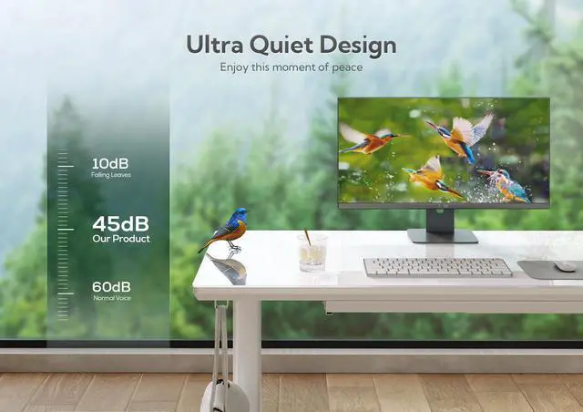 Alt view image 6 of 7 - Wireless Charging Glass Standing Desk with Drawers 48×24 Inch | Tempered One-Piece Glass Top, Ergonomic, Smooth Height Adjustment, 3 Memory Presets, Super White