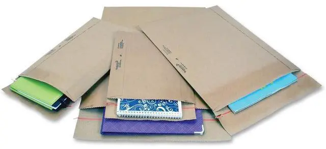 Main image of Jiffy Padded Shipping Mailers, Case of 100, Self Seal Heavy Duty Recycled Cushioned Mailing Envelope, #1-7.25" x 12", Kraft
