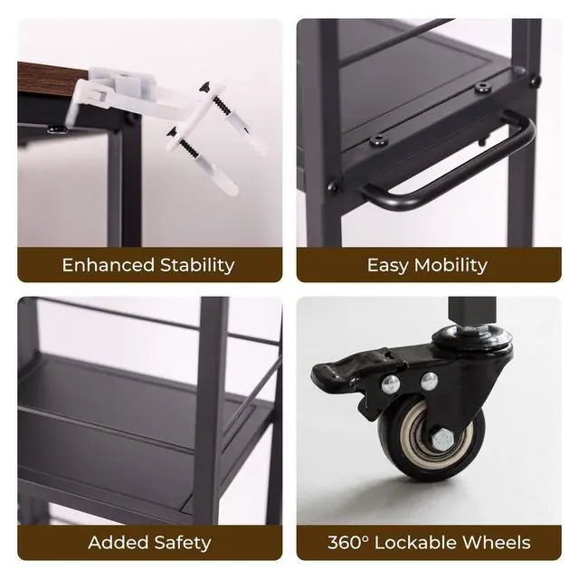 Alt view image 4 of 7 - 8.3" W Slim Utility Storage Cart, Laundry Cart with Wheels, 5-Tier Storage Shelf & Pegboard, Metal Narrow Laundry Room Shelves Trolley, Thin Rolling Kitchen Storage Cart, White