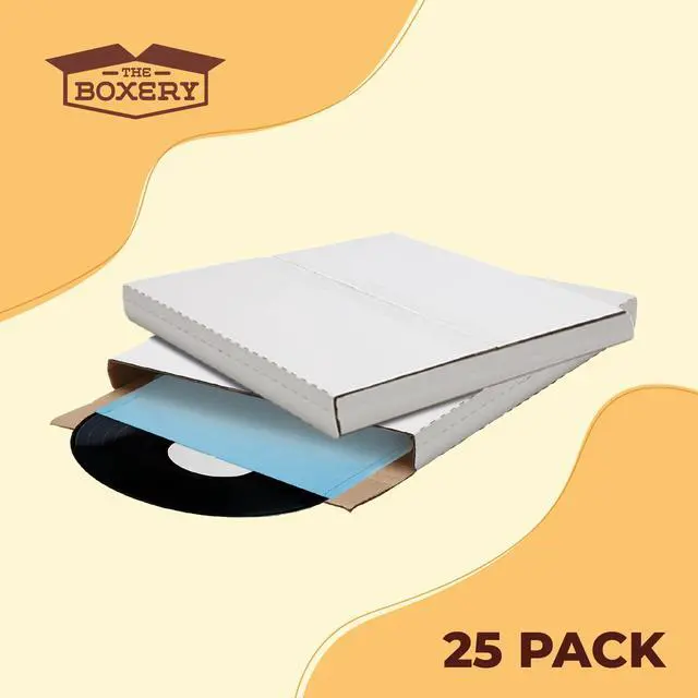 Alt view image 6 of 7 - 25 Pack LP Strong Record Mailer Boxes | 12.5" x 12.5" x 1" | Height-Adjustable - Perfect for Mailing LP Records, Record Album Mailer, Album Box