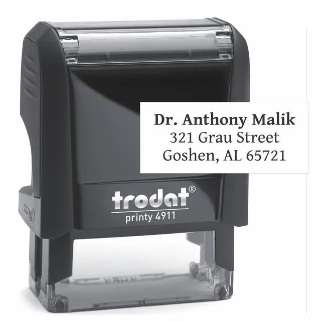 Main image of Personalized Return Address Stamp - Rubber Stamp (Small) | Easy-to-Read Imprint, Crisp Impressions, Built-In Self-Inking Mechanism, Replaceable Ink Pad, High-Volume Mailing