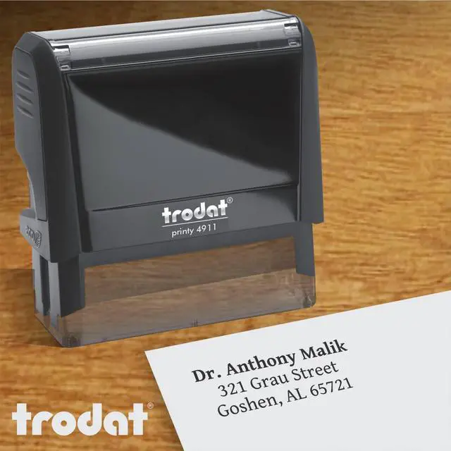 Alt view image 3 of 7 - Personalized Return Address Stamp - Rubber Stamp (Small) | Easy-to-Read Imprint, Crisp Impressions, Built-In Self-Inking Mechanism, Replaceable Ink Pad, High-Volume Mailing