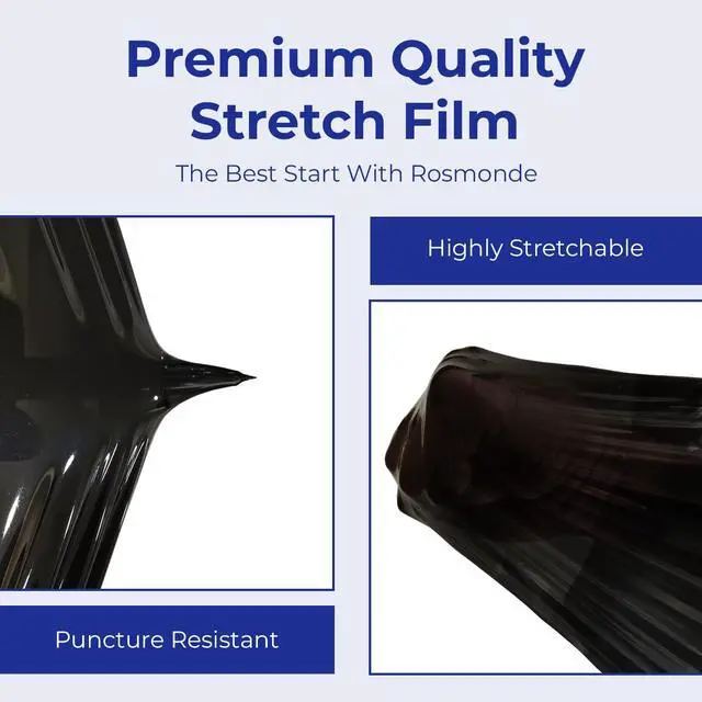Alt view image 7 of 7 - Bulk Plastic Wrap, 5 Pack, True 18" x 1500 ft Black Shrink Wrap | Industrial Strength Pallet Stretch Wrap, 80 Gauge / 20 Microns, 9.4 lbs / Roll, Black Heavy Duty Shrink Wrap Roll, Bulk Wrap
