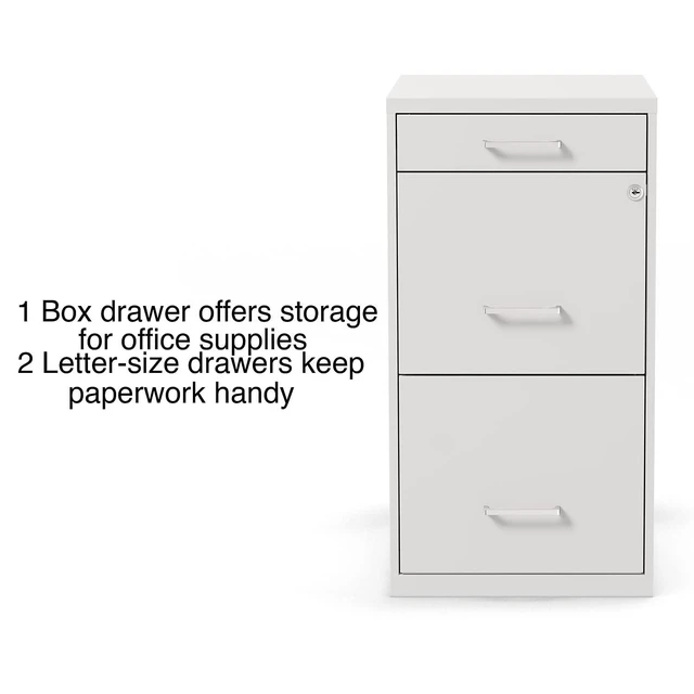 Alt view image 4 of 7 - 3-Drawer Vertical File Cabinet, Letter/Legal, Locking, White | Compatible storage for letter and legal documents in offices