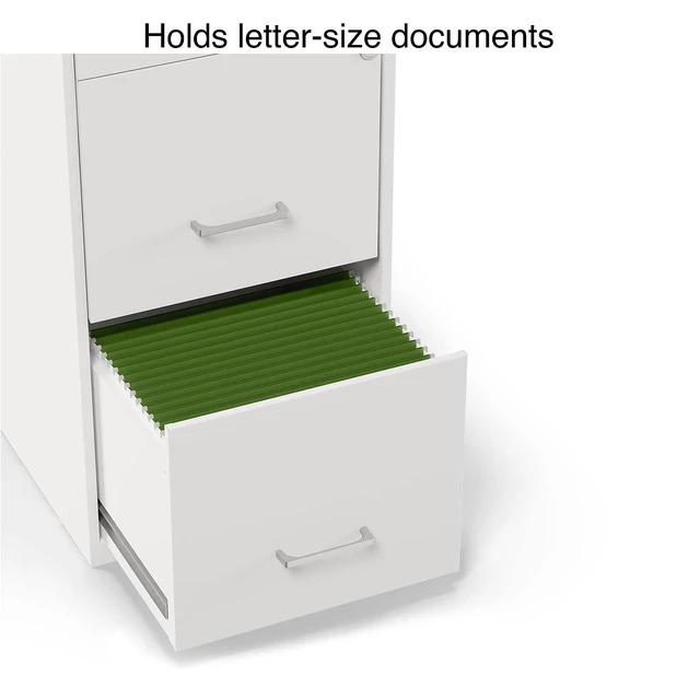 Alt view image 5 of 7 - 3-Drawer Vertical File Cabinet, Letter/Legal, Locking, White | Compatible storage for letter and legal documents in offices