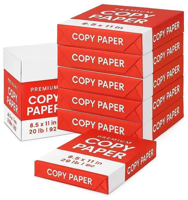 Main image of 6 Reams Copy Paper (3,000 Sheets) 8.5 x 11", 20 lb, Bright White Recyclable Packaging, Sustainably Sourced Multipurpose Printer & Copier Paper for Office, School, Home