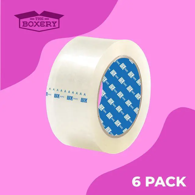 Alt view image 3 of 6 - 2" x 55 Yards Clear Packing Tape 6 Roll Carton Warehouse Grade Adhesive for Shipping, Moving & Packaging Standard Strength 1.85 Mil Box Sealing Tape
