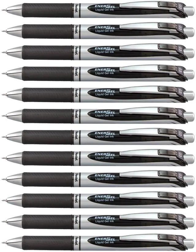 Main image of EnerGel RTX Retractable Liquid Gel Pen, Extra Fine Line, Needle Tip, Black Ink,12 pack (BLN73-A)