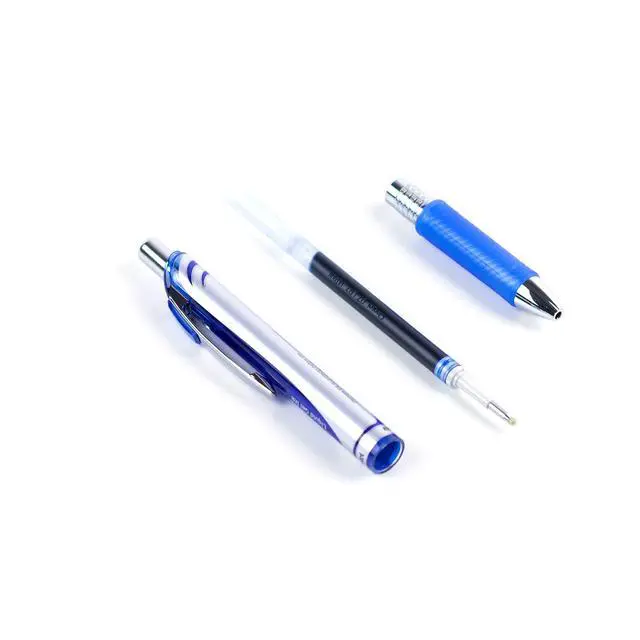 Alt view image 7 of 7 - ® EnerGel Retractable Liquid Gel Pens, Medium Point, 0.7 mm, Silver Barrel, Blue Ink, Pack Of 12