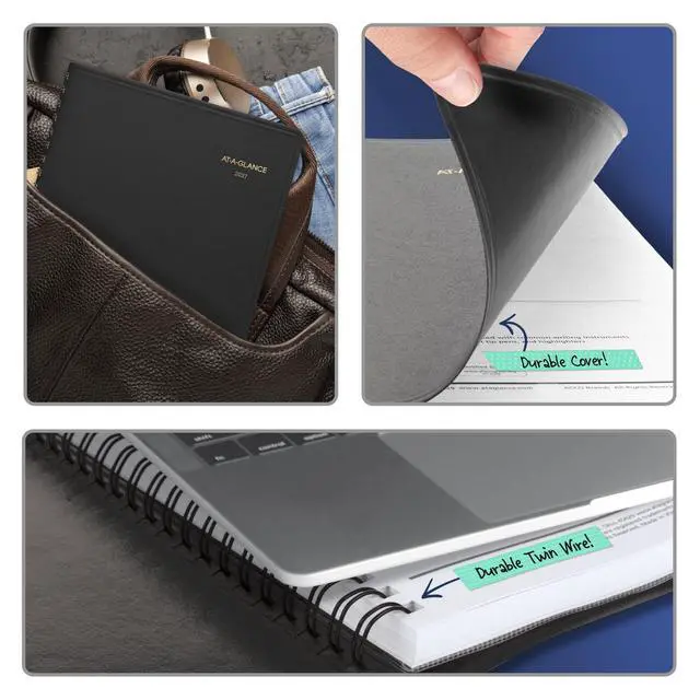 Alt view image 4 of 7 - 2027 Appointment Book Planner, Daily Group Planner, 8" x 11", Two Person, Quarter-Hour, Black (702220527)