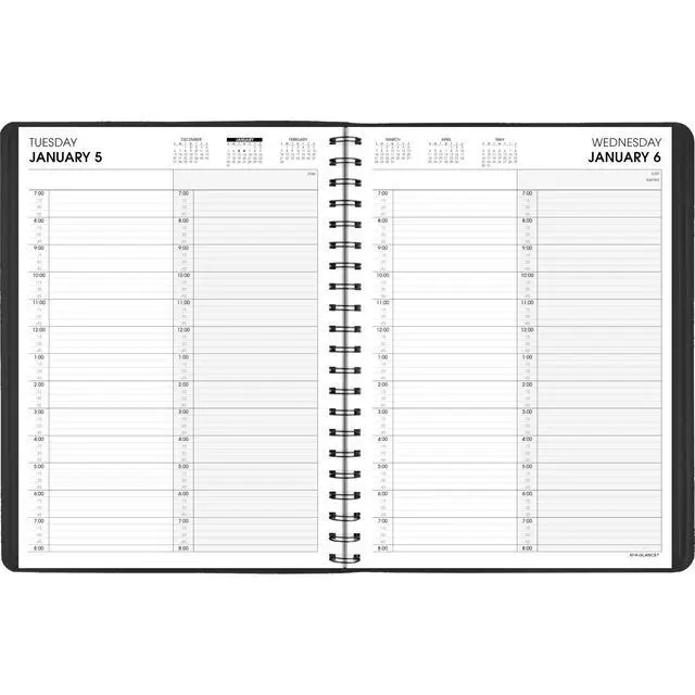 Alt view image 7 of 7 - 2027 Appointment Book Planner, Daily Group Planner, 8" x 11", Two Person, Quarter-Hour, Black (702220527)