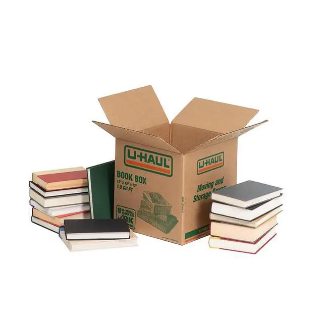 Alt view image 3 of 6 - U-Haul 11-Piece Book Moving & Shipping Box Kit with Handles Includes 10 Book Boxes (12 x 12 x 12 L x W x H) and 1 Roll of Packing Tape