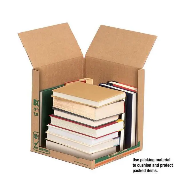 Alt view image 5 of 6 - U-Haul 11-Piece Book Moving & Shipping Box Kit with Handles Includes 10 Book Boxes (12 x 12 x 12 L x W x H) and 1 Roll of Packing Tape