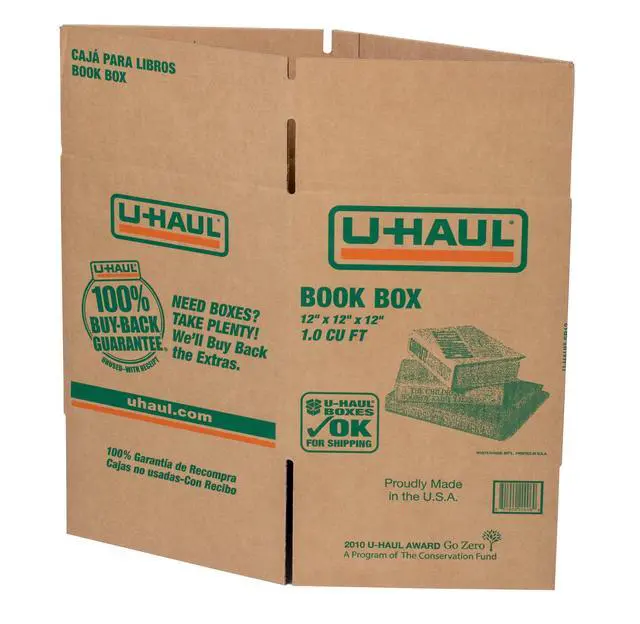 Alt view image 6 of 6 - U-Haul 11-Piece Book Moving & Shipping Box Kit with Handles Includes 10 Book Boxes (12 x 12 x 12 L x W x H) and 1 Roll of Packing Tape