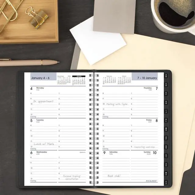 Alt view image 2 of 7 - 2027 Appointment Book Planner, Weekly, 5" x 8", DayMinder, Black (G2100027)