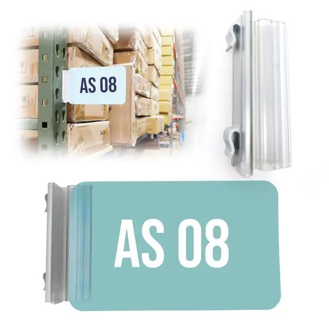 Alt view image 7 of 7 - Warehouse Aisle Sign Holders, Pallet Rack Upright Walkway Labelers with Flexible Hinge, 20 Pack