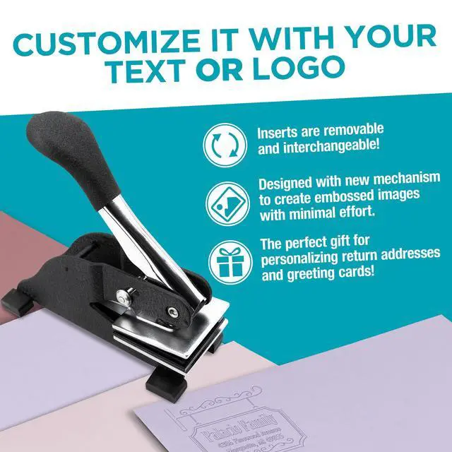Alt view image 2 of 5 - Personalized Business Custom Square Logo or Text Embosser