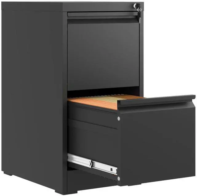 Main image of 2 Drawer File Cabinet with Lock,Metal File Cabinet for Home Office | Black Vertical Filing Cabinets Heavy Duty Office Storage Cabinets for Letter/Legal/A4/F4 Size File, Assembly Required