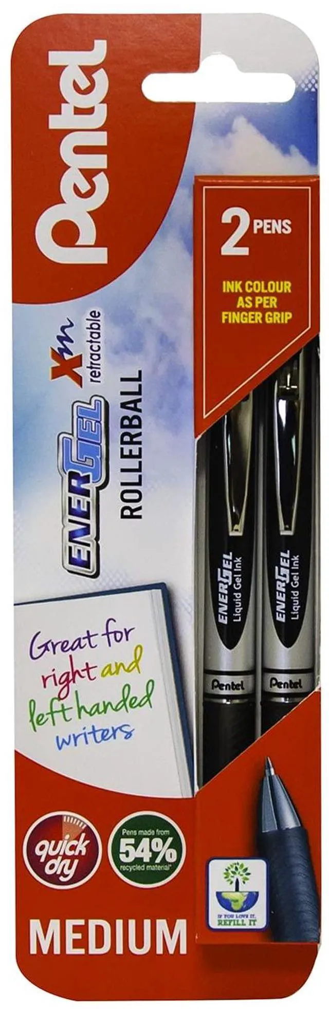 Main image of XBL77/2-A EnerGel Xm Retractable Gel Pen - Black (Pack of 2)