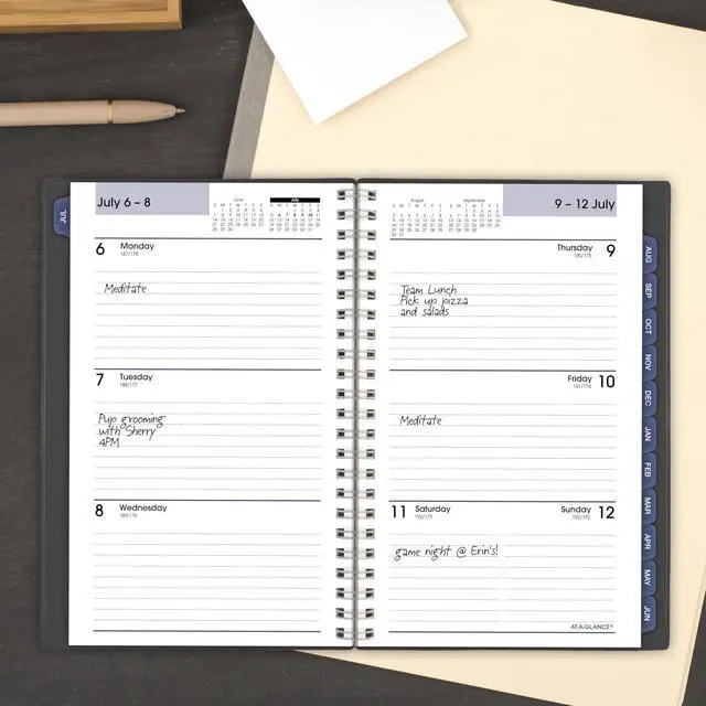 Alt view image 2 of 7 - Planner 2026-2027 Weekly & Monthly Academic 12-Month July-June, 5" x 8", DayMinder, Charcoal (AYC20045)