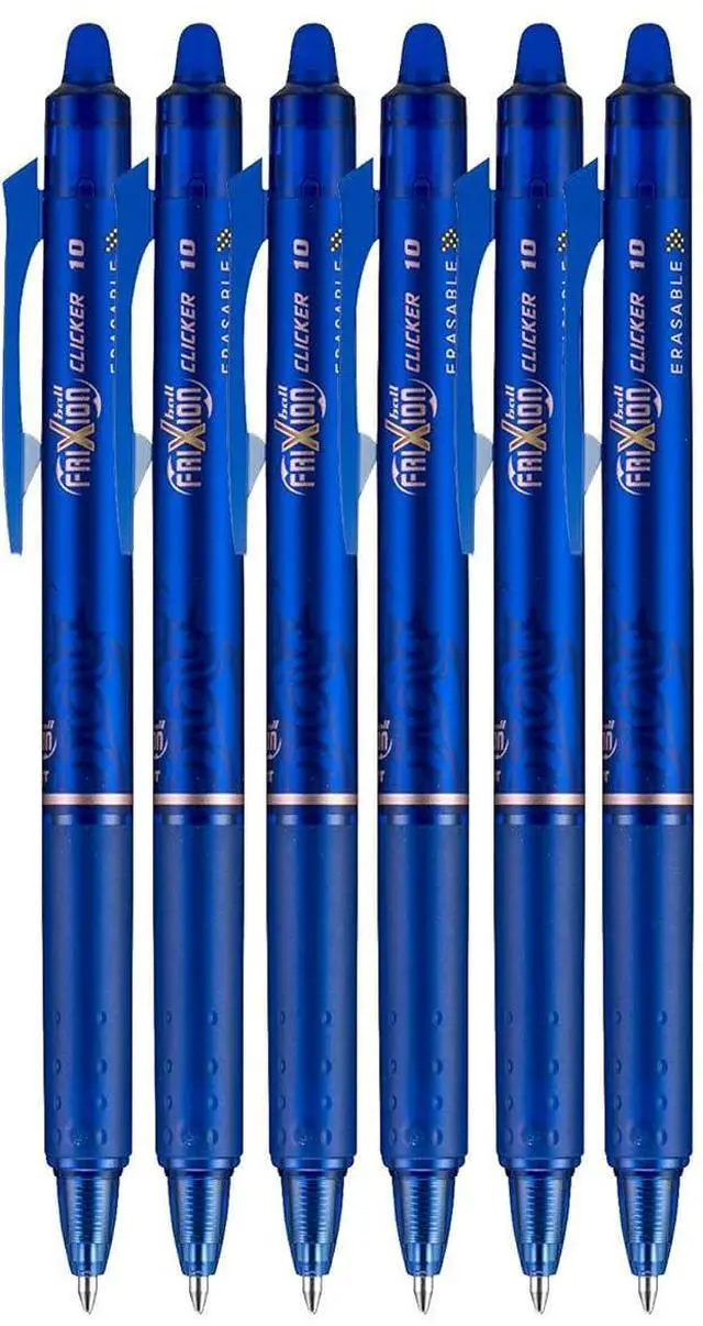 Main image of FriXion Clicker Retractable Erasable Gel Pen, Blue, Bold Point, 6-pk;