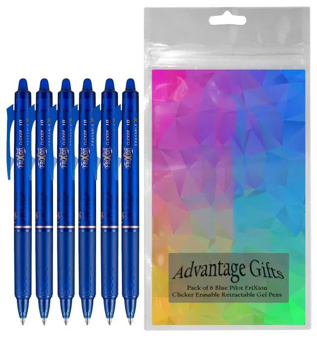 Alt view image 2 of 7 - FriXion Clicker Retractable Erasable Gel Pen, Blue, Bold Point, 6-pk;