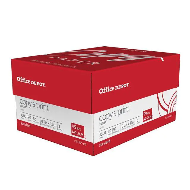 Alt view image 3 of 3 - Copy Print Paper, 8 1/2in. x 11in., 20 Lb, Bright White, 500 Sheets Per Ream, Case Of 3 Reams, 1008