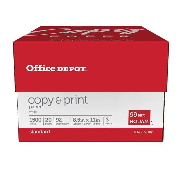 Alt view image 2 of 3 - Copy Print Paper, 8 1/2in. x 11in., 20 Lb, Bright White, 500 Sheets Per Ream, Case Of 3 Reams, 1008