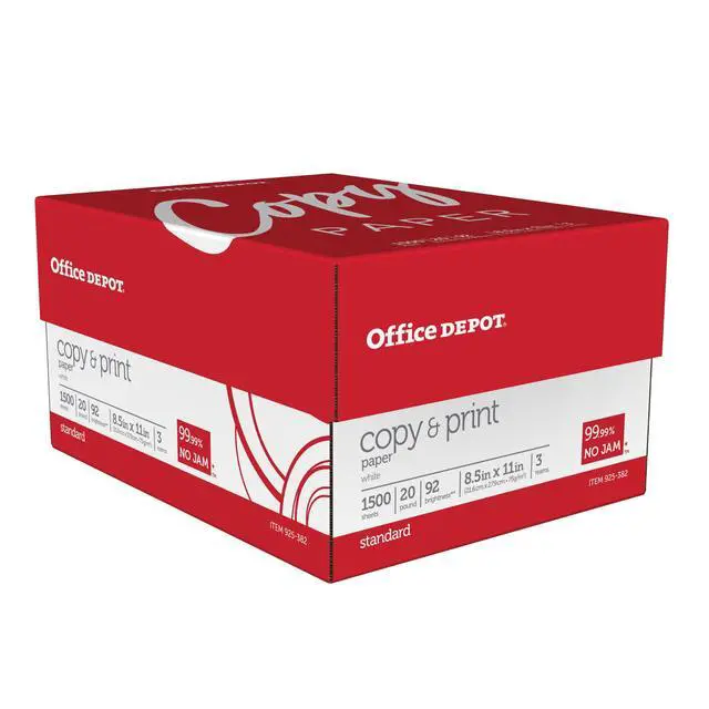 Main image of Copy Print Paper, 8 1/2in. x 11in., 20 Lb, Bright White, 500 Sheets Per Ream, Case Of 3 Reams, 1008