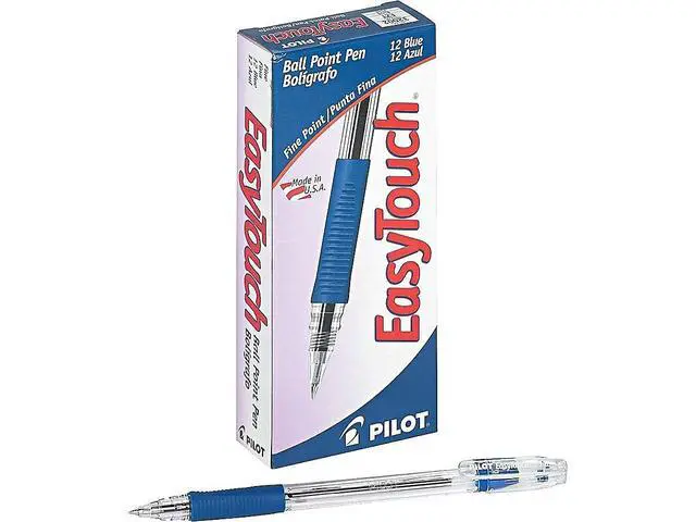 Alt view image 4 of 4 - EasyTouch Ballpoint Stick Pens, Fine Point, Blue Ink, 12-Pack (32002) Capped Version