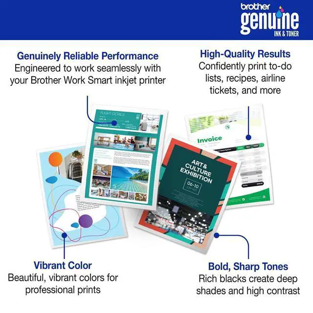 Alt view image 4 of 7 - Genuine LC501XL 2-Pack Black High Yield Ink Cartridge Bundle with Deco Essentials Printer eBook for MFC-J1260DW, MFC-J1360DW, MFC-J1410DW