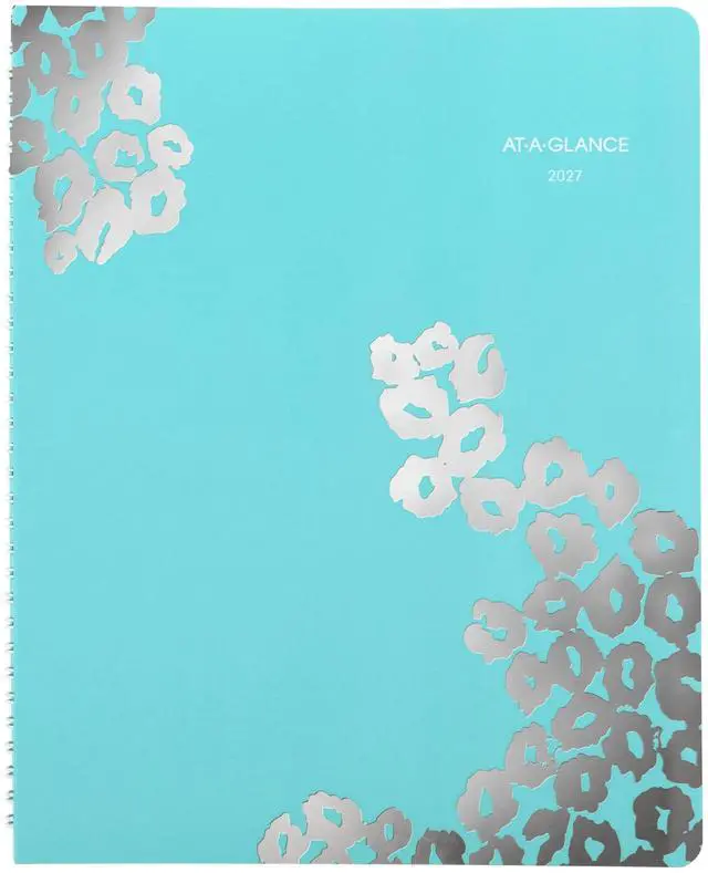 Main image of 2027 Appointment Book Planner, Weekly & Monthly, 13-Month Jan-Jan, 8.5" x 11", Hourly, Wild Washes, Teal (523-905-27)