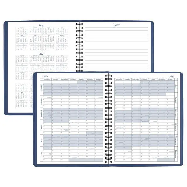 Alt view image 7 of 7 - 2027 Planner, Monthly, 7" x 8.75", Unruled Daily Blocks, Blue (701242027)