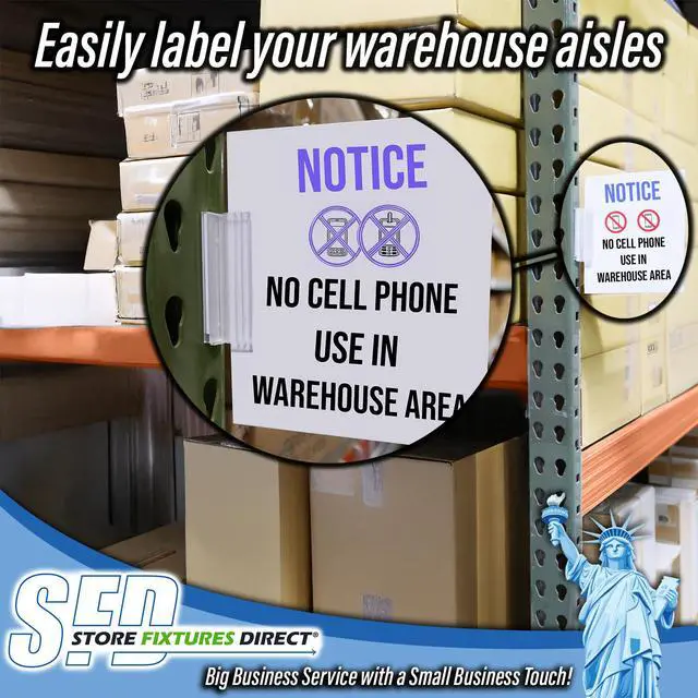 Alt view image 2 of 7 - Warehouse Aisle Sign Holders, Pallet Rack Upright Walkway Labelers with Flexible Hinge, 20 Pack