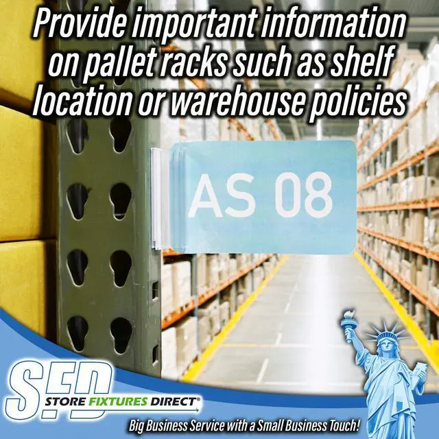 Alt view image 3 of 7 - Warehouse Aisle Sign Holders, Pallet Rack Upright Walkway Labelers with Flexible Hinge, 20 Pack