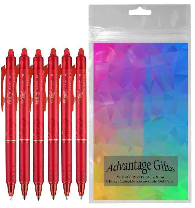 Alt view image 2 of 7 - FriXion Clicker Retractable Erasable Gel Pen, Red, Bold Point, 6-pk;