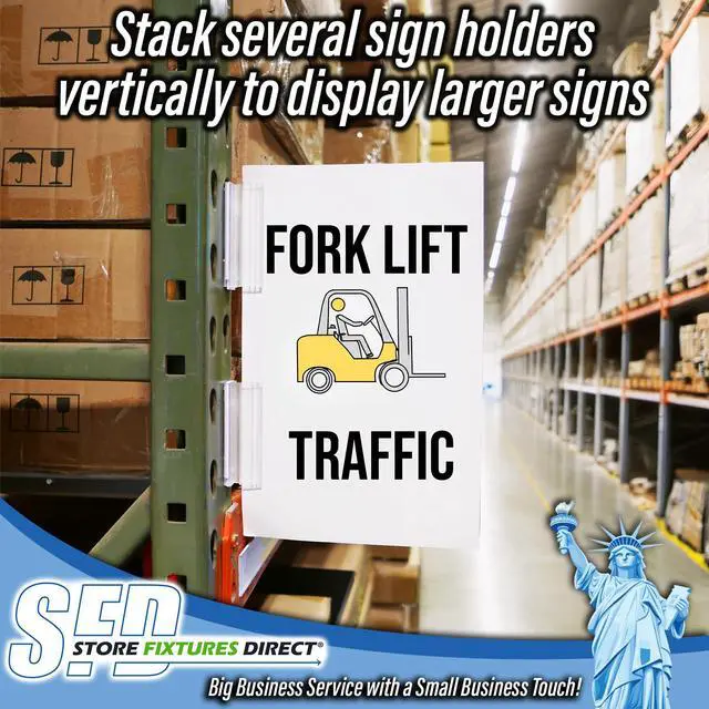 Alt view image 4 of 7 - Warehouse Aisle Sign Holders, Pallet Rack Upright Walkway Labelers with Flexible Hinge, 20 Pack
