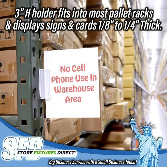 Alt view image 5 of 7 - Warehouse Aisle Sign Holders, Pallet Rack Upright Walkway Labelers with Flexible Hinge, 20 Pack