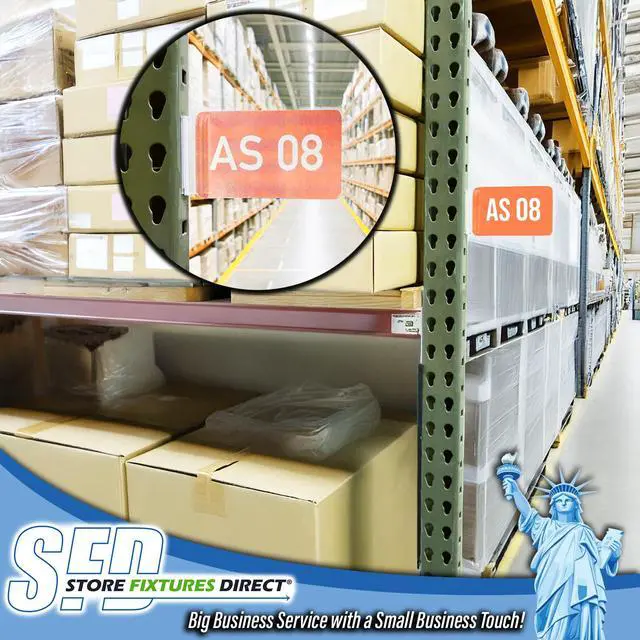 Alt view image 6 of 7 - Warehouse Aisle Sign Holders, Pallet Rack Upright Walkway Labelers with Flexible Hinge, 20 Pack