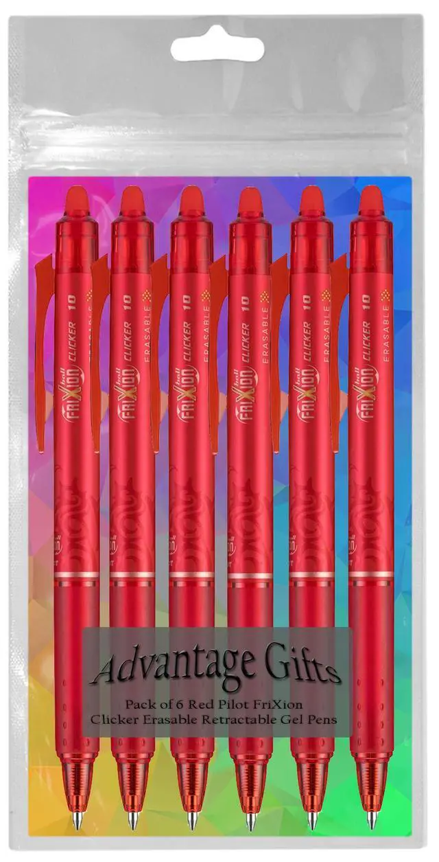 Alt view image 3 of 7 - FriXion Clicker Retractable Erasable Gel Pen, Red, Bold Point, 6-pk;